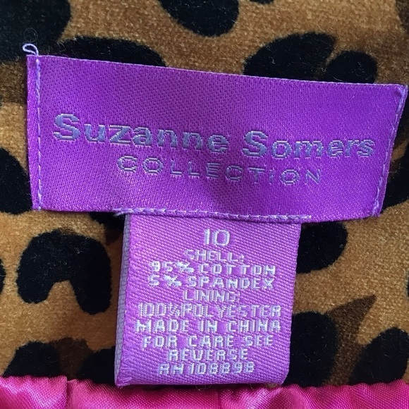 Suzanne Somers Collection vintage? Leopard print skirt suit pink lining … - Picture 14 of 15